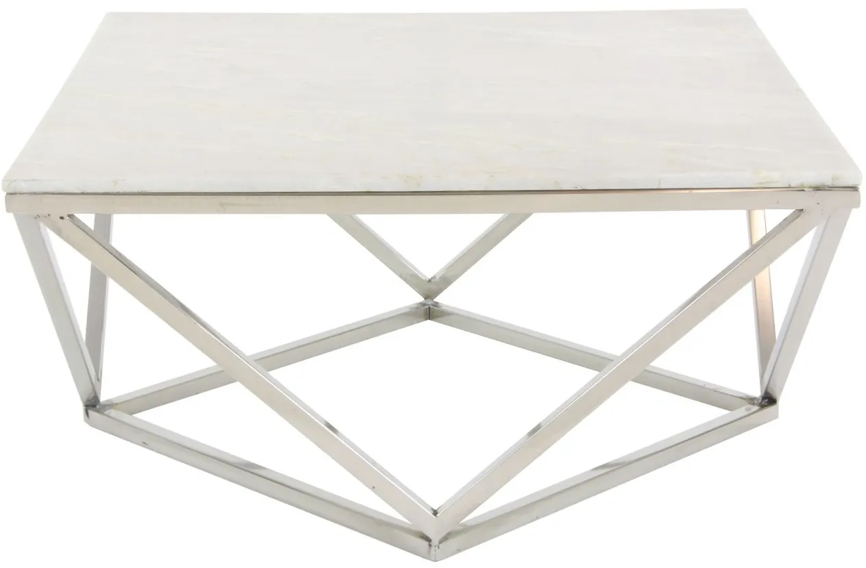 Ivy Collection Square Accent Table in White by UMA Enterprises