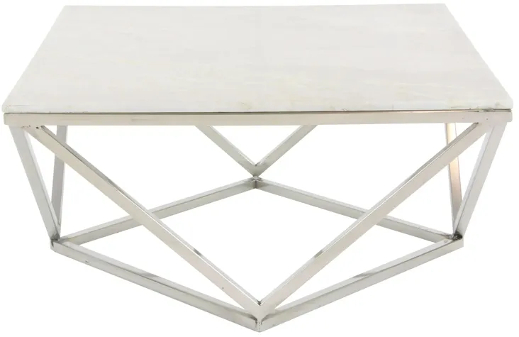 Ivy Collection Square Accent Table in White by UMA Enterprises