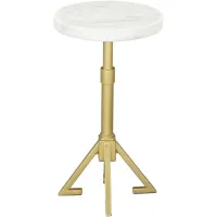 Maurice Side Table in White, Gold by Zuo Modern