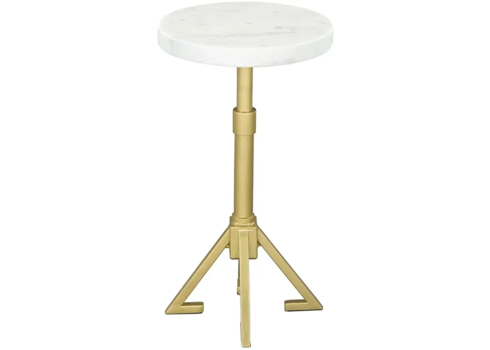 Maurice Side Table in White, Gold by Zuo Modern