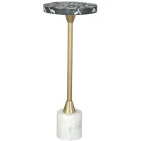 Lizza Side Table in Multicolor, Gold, White by Zuo Modern