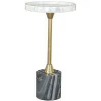 Johan Side Table in White, Gold, Gray by Zuo Modern