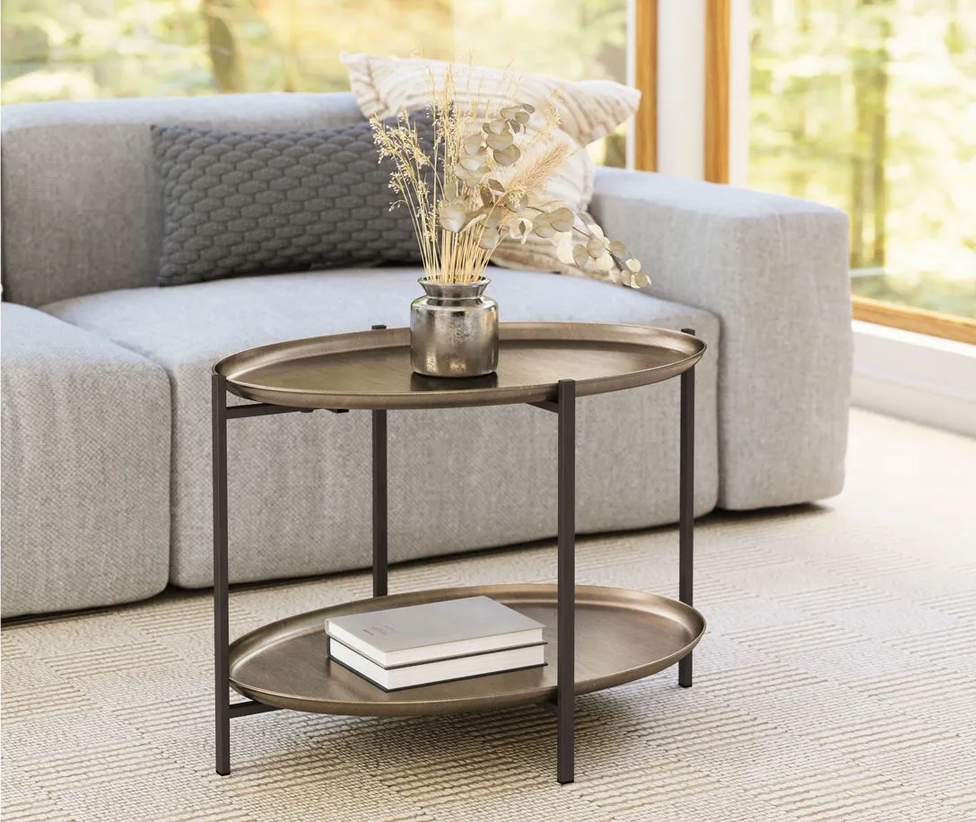 Bronson Coffee Table in Bronze by Zuo Modern