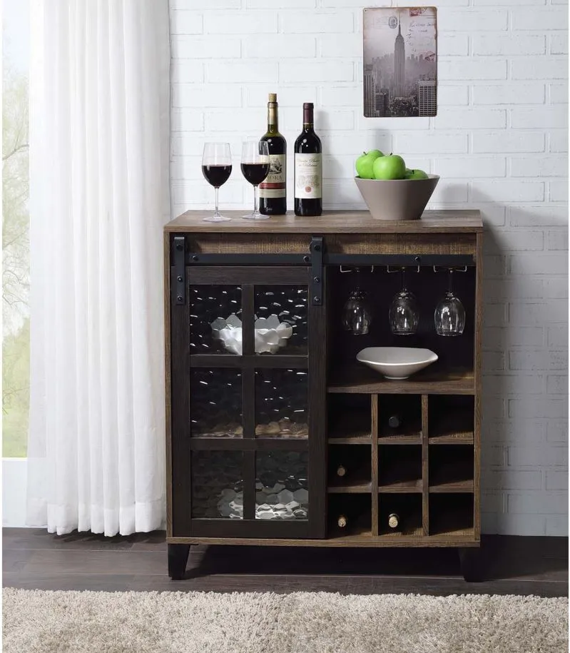 Treju Wine Cabinet in Rustic Oak by Acme Furniture Industry