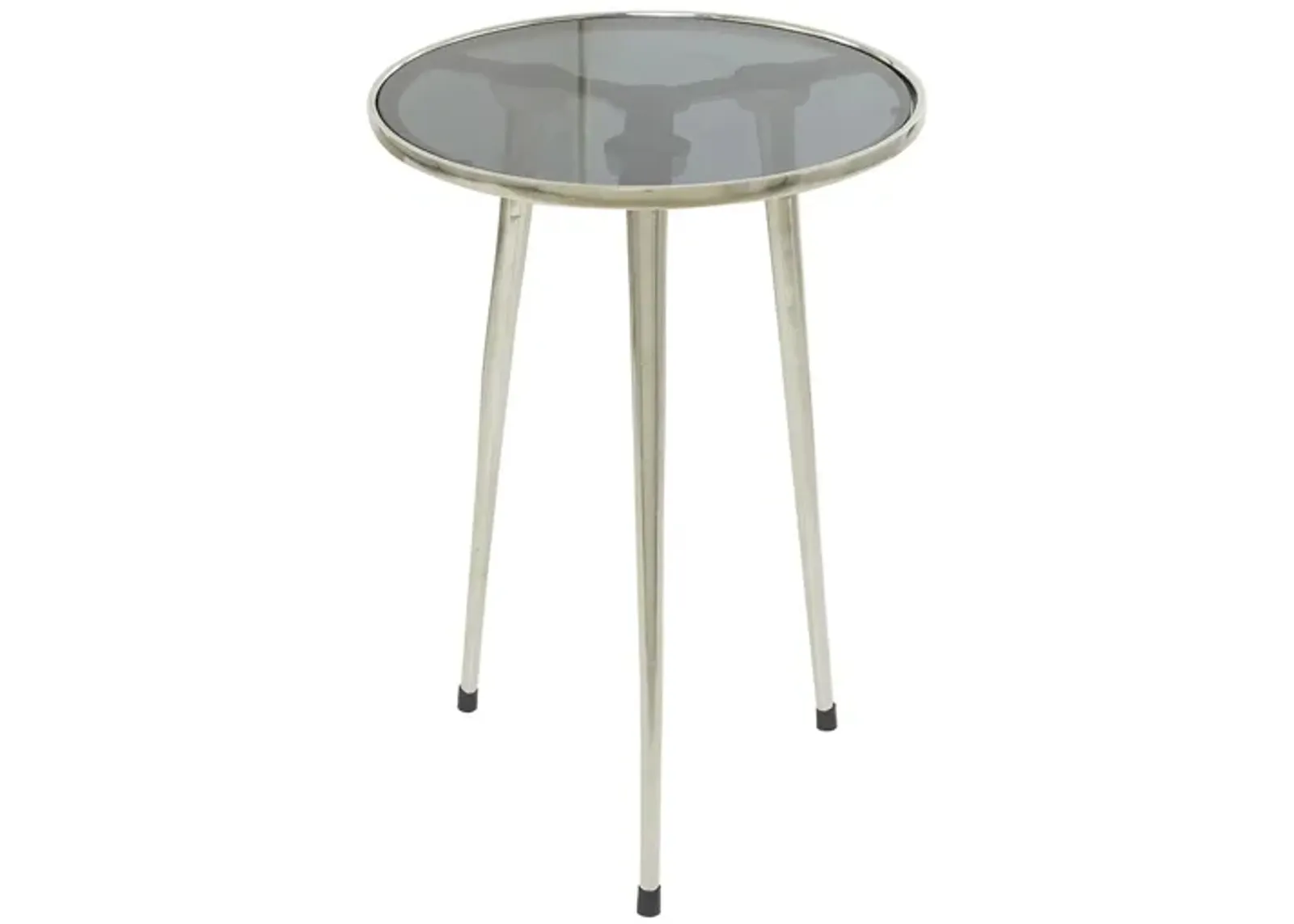 Ivy Collection Mirror Accent Table in Silver by UMA Enterprises