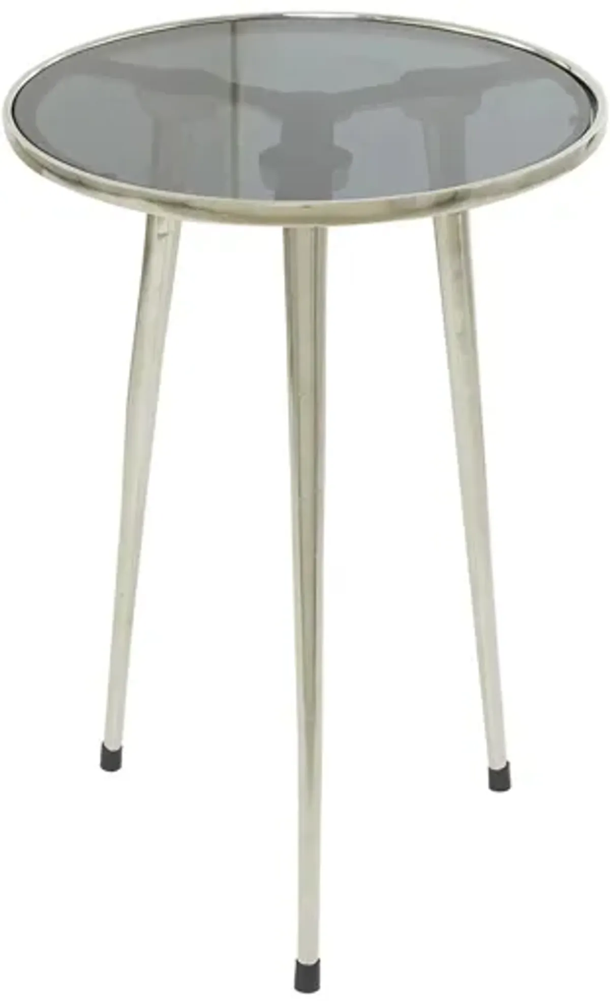 Ivy Collection Mirror Accent Table in Silver by UMA Enterprises