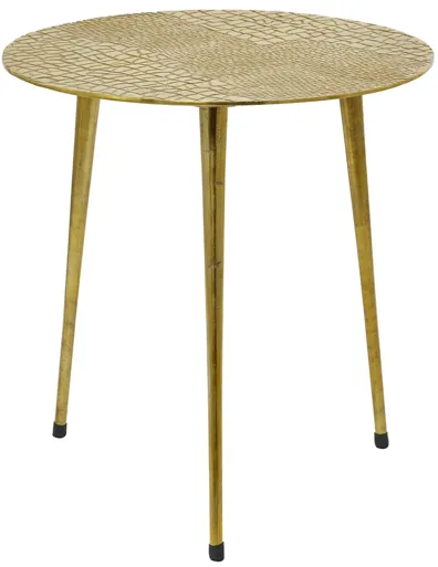 Ivy Collection Drum Accent Table in Gold by UMA Enterprises