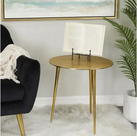 Ivy Collection Drum Accent Table in Gold by UMA Enterprises