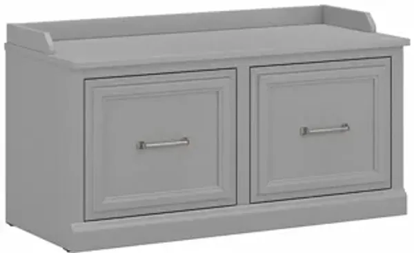 Woodland Home Shoe Storage Bench with Doors and Wall Mounted Coat Rack