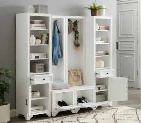 Tara Entryway Set -4pc. in Distressed White by Crosley Brands