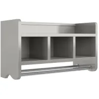 Alaterre Bath Storage Shelf w/ Towel Rods in Gray by Bolton Furniture