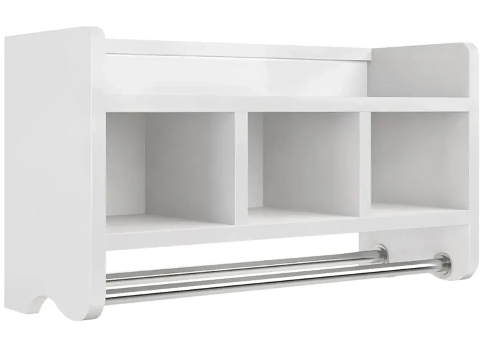 Alaterre Bath Storage Shelf w/ Towel Rods in White by Bolton Furniture