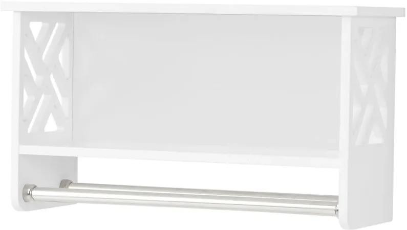 Coventry Bath Shelf w/ Towel Rods in White by Bolton Furniture