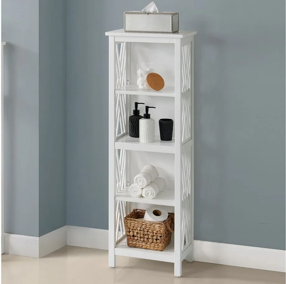 Coventry Bath Tall Storage Shelf in White by Bolton Furniture