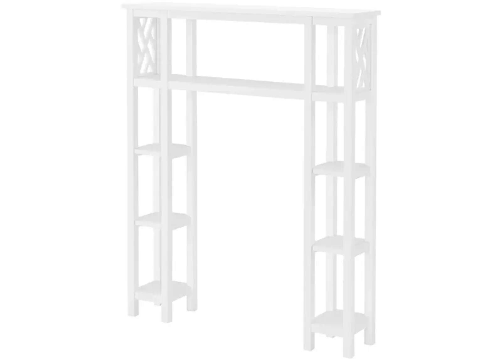 Coventry Over-Toilet Open Shelf w/ Side Shelves in White by Bolton Furniture