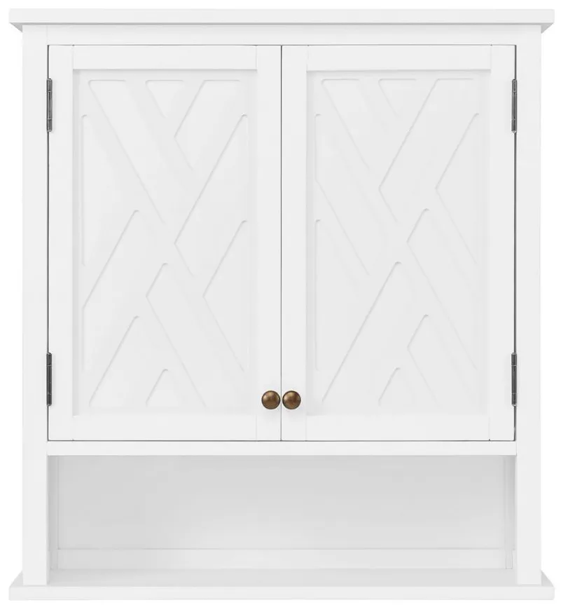 Coventry Wall-Mounted Open Shelf Storage Cabinet w/ Doors in White by Bolton Furniture