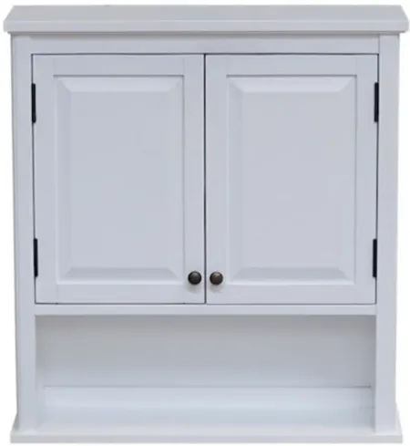 Dorset Wall-Mounted Open Shelf Storage Cabinet w/ Doors in White by Bolton Furniture