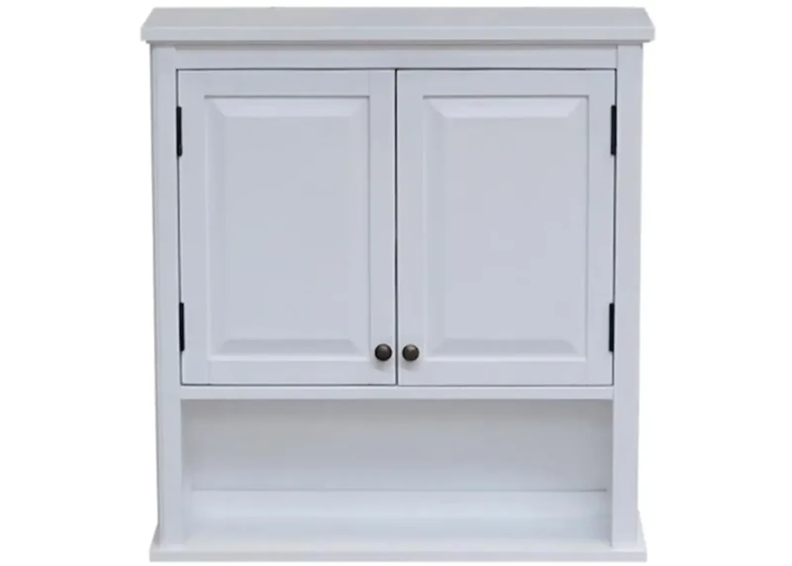 Dorset Wall-Mounted Open Shelf Storage Cabinet w/ Doors in White by Bolton Furniture