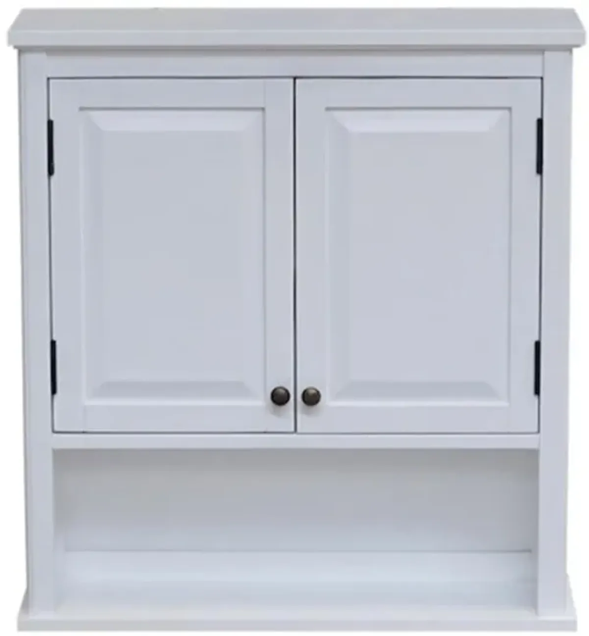 Dorset Wall-Mounted Open Shelf Storage Cabinet w/ Doors in White by Bolton Furniture