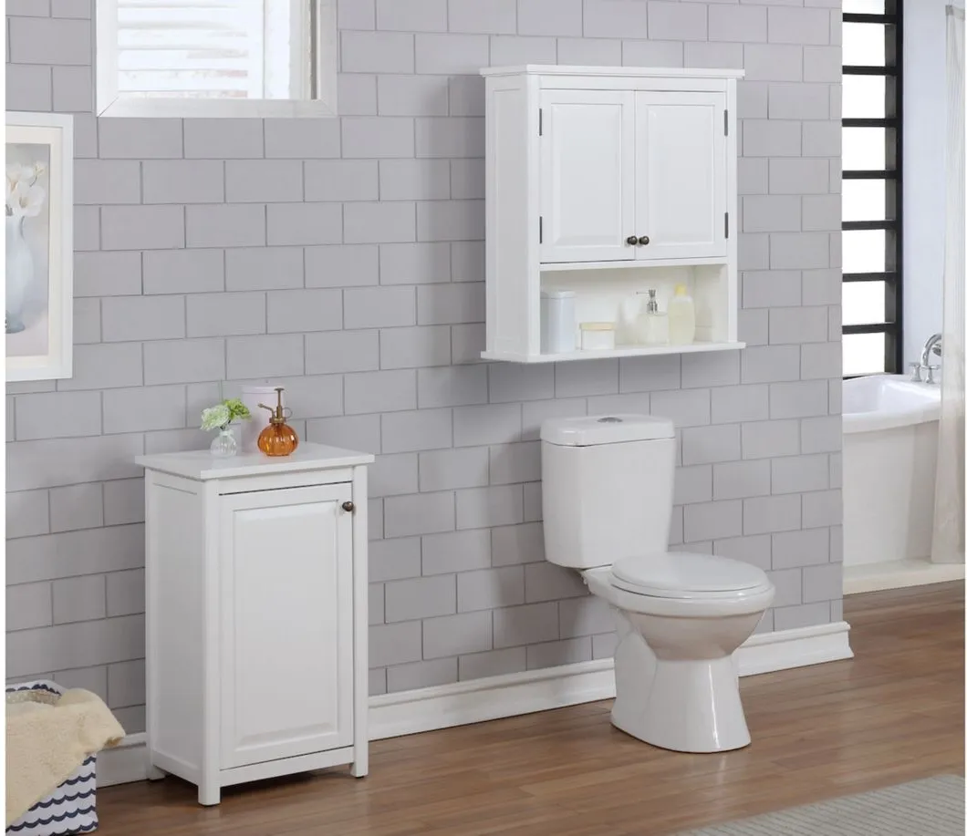 Dorset Bath Storage Cabinet w/ Door in White by Bolton Furniture