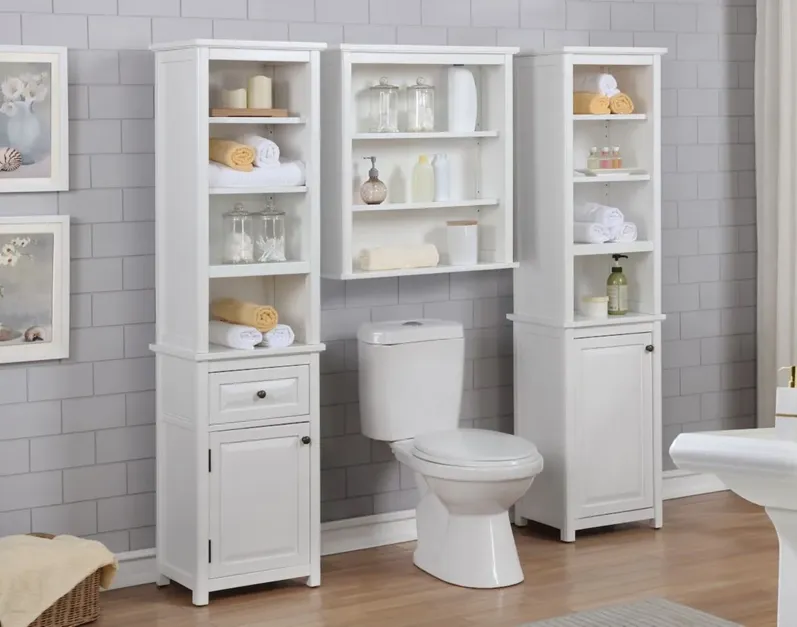 Dorset Bath Shelving Hutch in White by Bolton Furniture