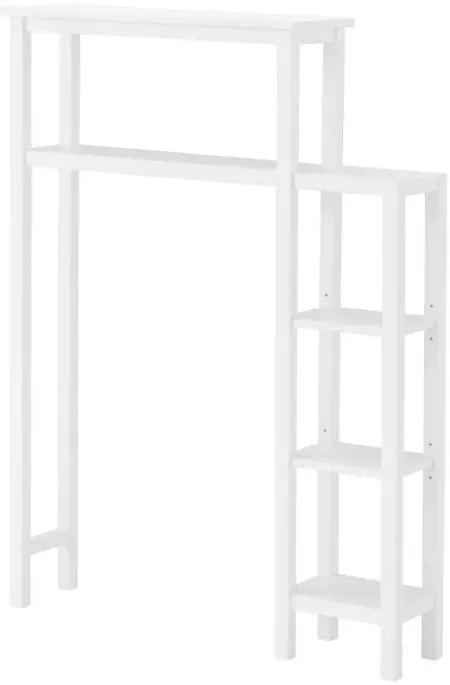 Dover Over-Toilet Organizer w/ Side Shelving in White by Bolton Furniture