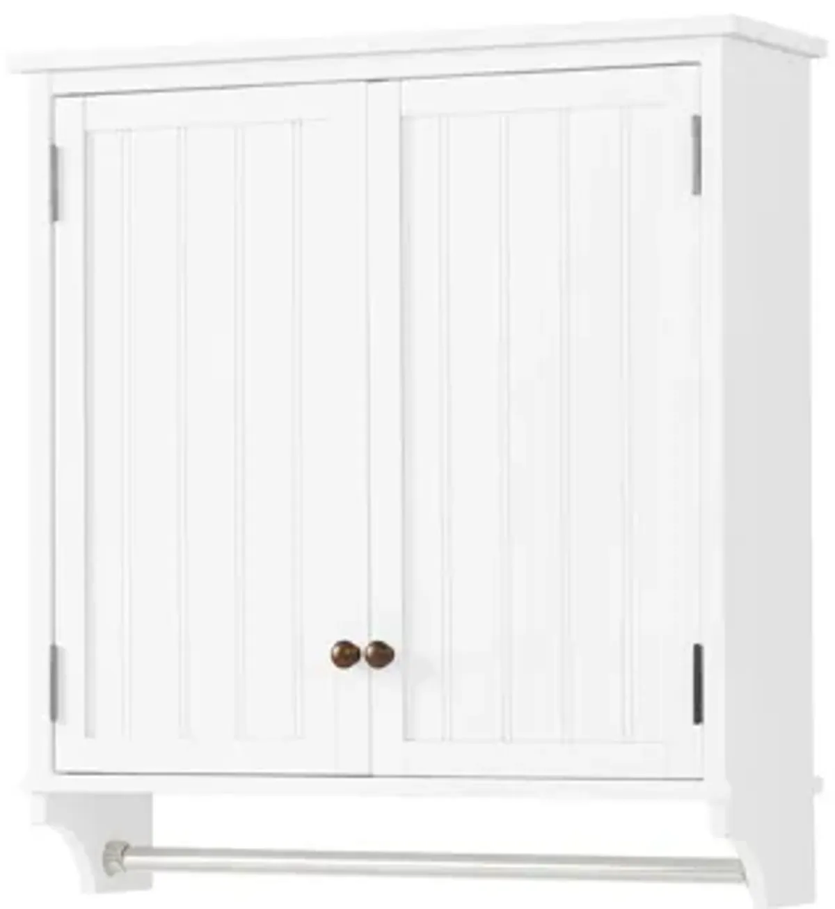 Dover Wall-Mounted Storage Cabinet w/ Doors and Towel Rod