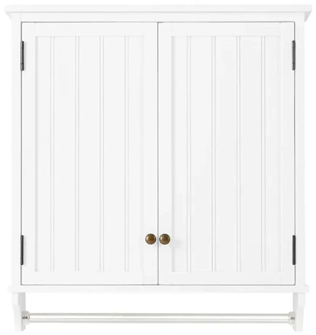 Dover Wall-Mounted Storage Cabinet w/ Doors and Towel Rod