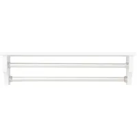 Dover Bathroom Shelf w/ Towel Rods in White by Bolton Furniture