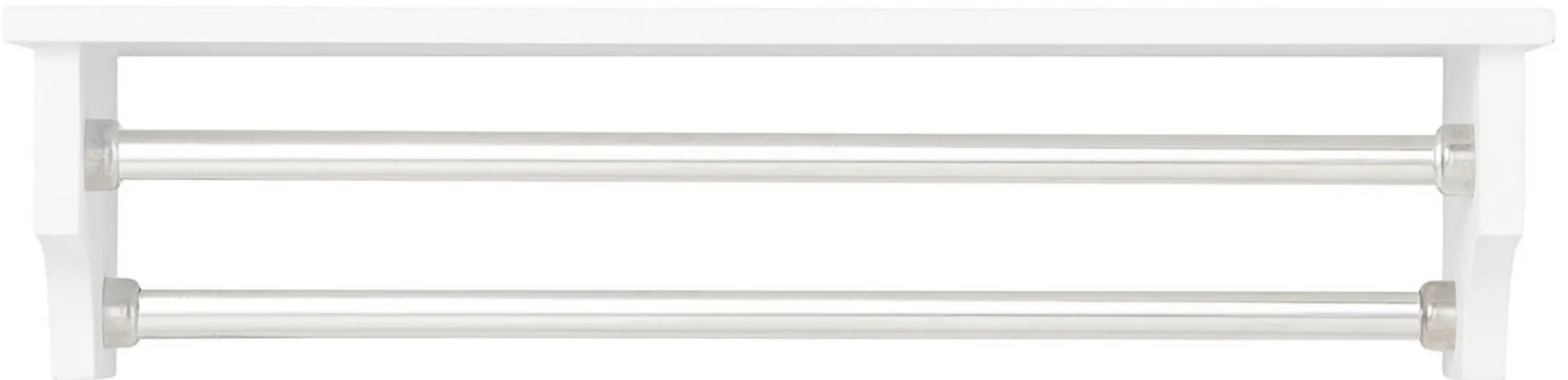 Dover Bathroom Shelf w/ Towel Rods in White by Bolton Furniture