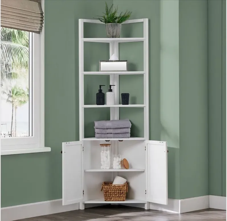 Dover Open Shelf Corner Storage w/ Doors