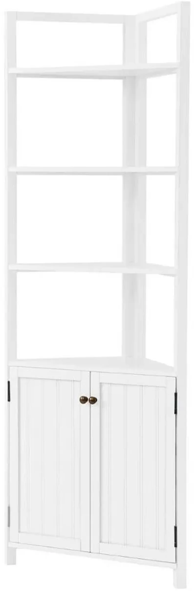 Dover Open Shelf Corner Storage w/ Doors