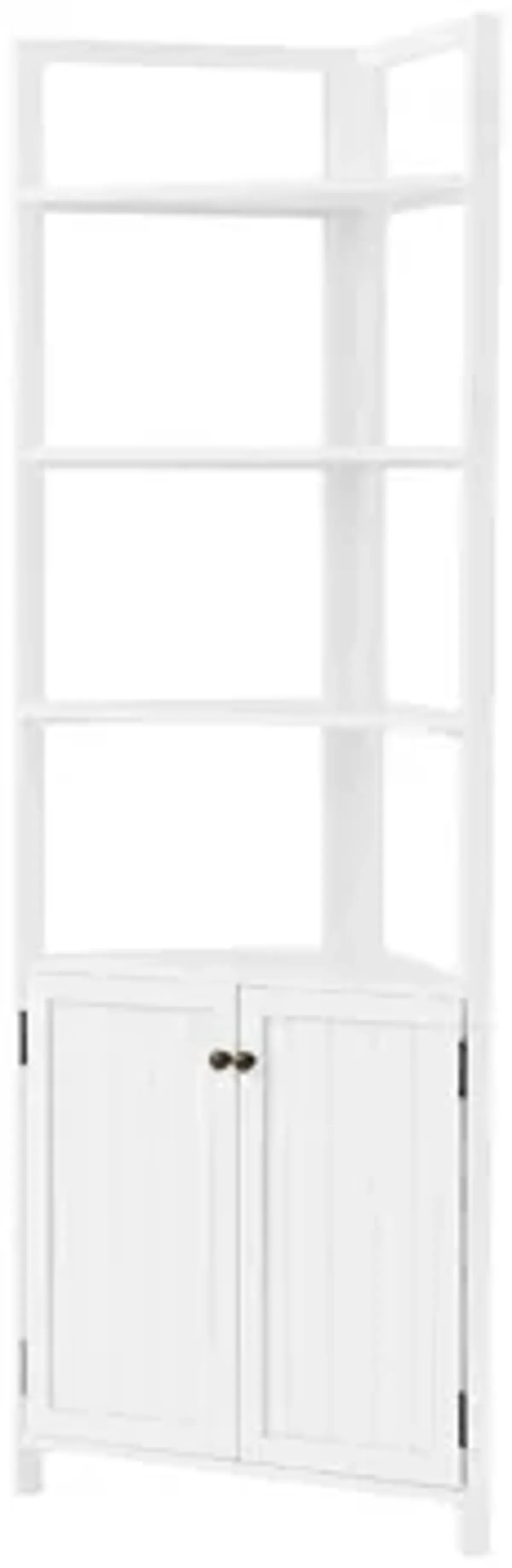 Dover Open Shelf Corner Storage Cabinet w/ Doors