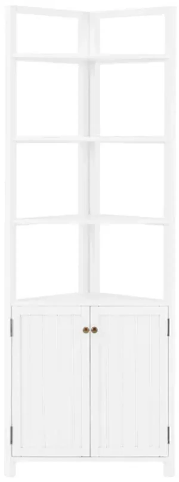 Dover Open Shelf Corner Storage Cabinet w/ Doors