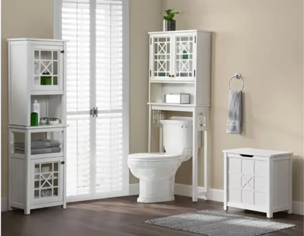 Derby Wall-Mounted Bath Storage Cabinet w/ Glass Doors and Shelf