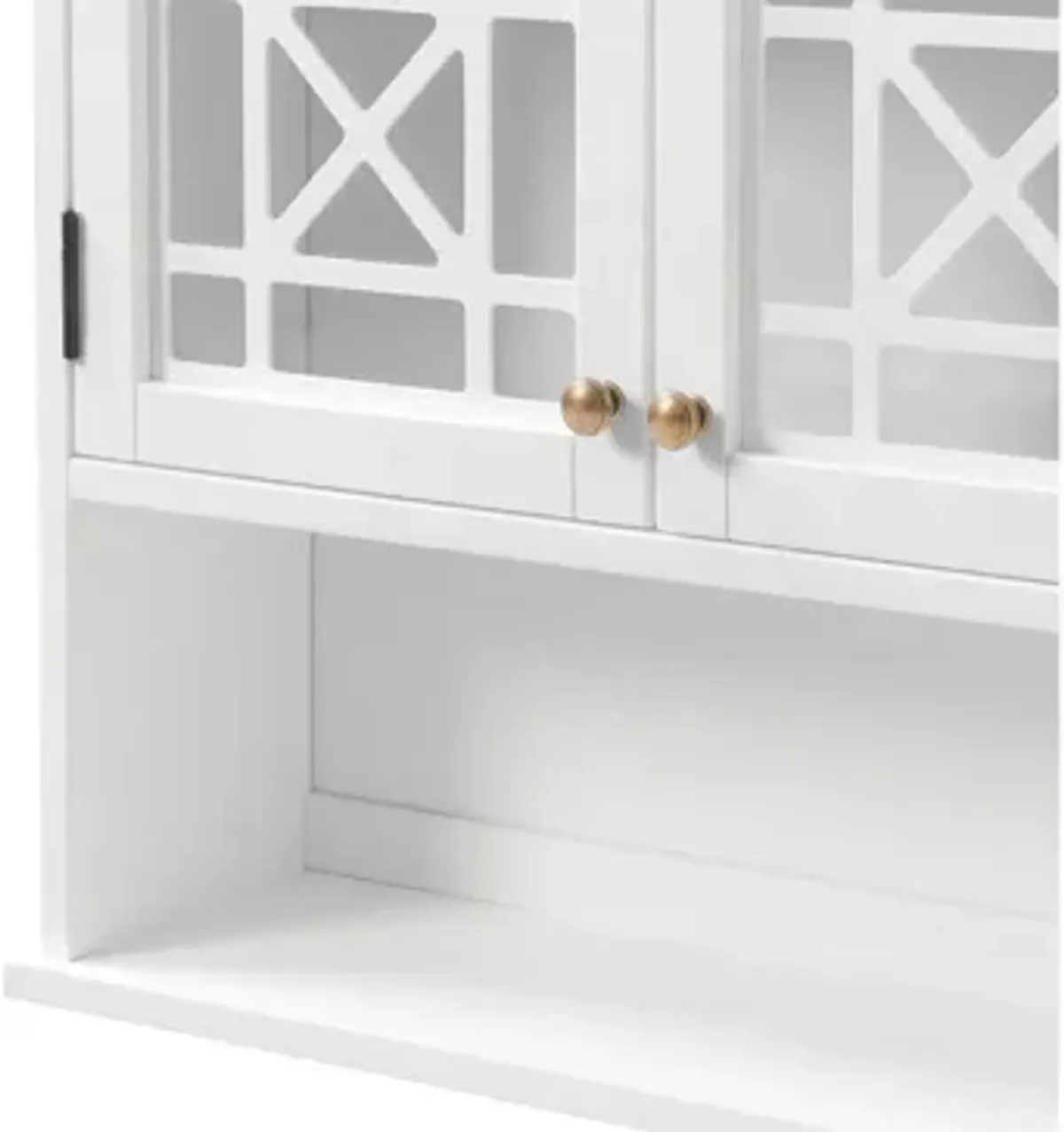 Derby Wall-Mounted Bath Storage Cabinet w/ Glass Doors and Shelf