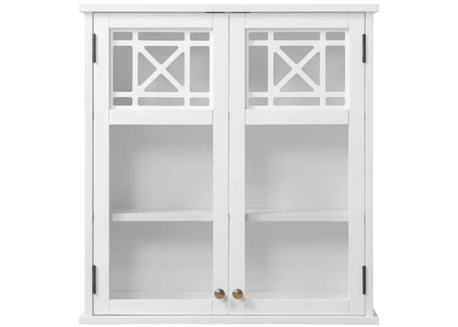 Derby Wall-Mounted Bath Storage Cabinet w/ Glass Doors in White by Bolton Furniture