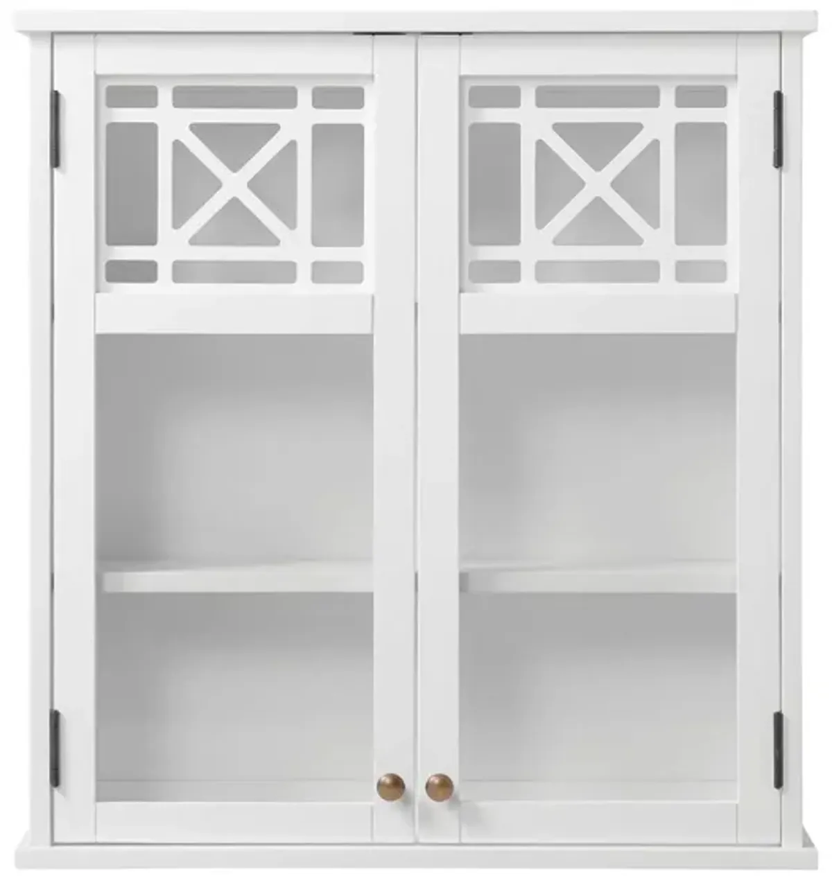 Derby Wall-Mounted Bath Storage Cabinet w/ Glass Doors in White by Bolton Furniture