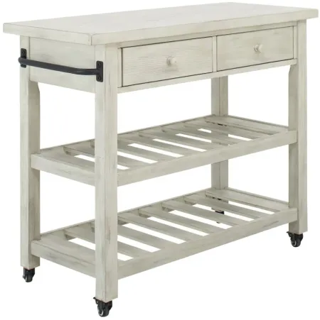 Kardy 2-Drawer Kitchen Cart in White by Coast To Coast Imports