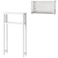 Coventry 2-pc Over-Toilet Storage Shelf w/ Towel Rods in White by Bolton Furniture