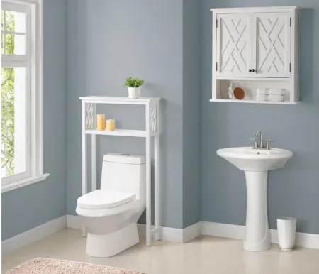 Coventry 2-pc Over-Toilet Open Shelf Storage w/ Doors in White by Bolton Furniture