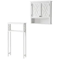 Coventry 2-pc Over-Toilet Open Shelf Storage w/ Doors in White by Bolton Furniture