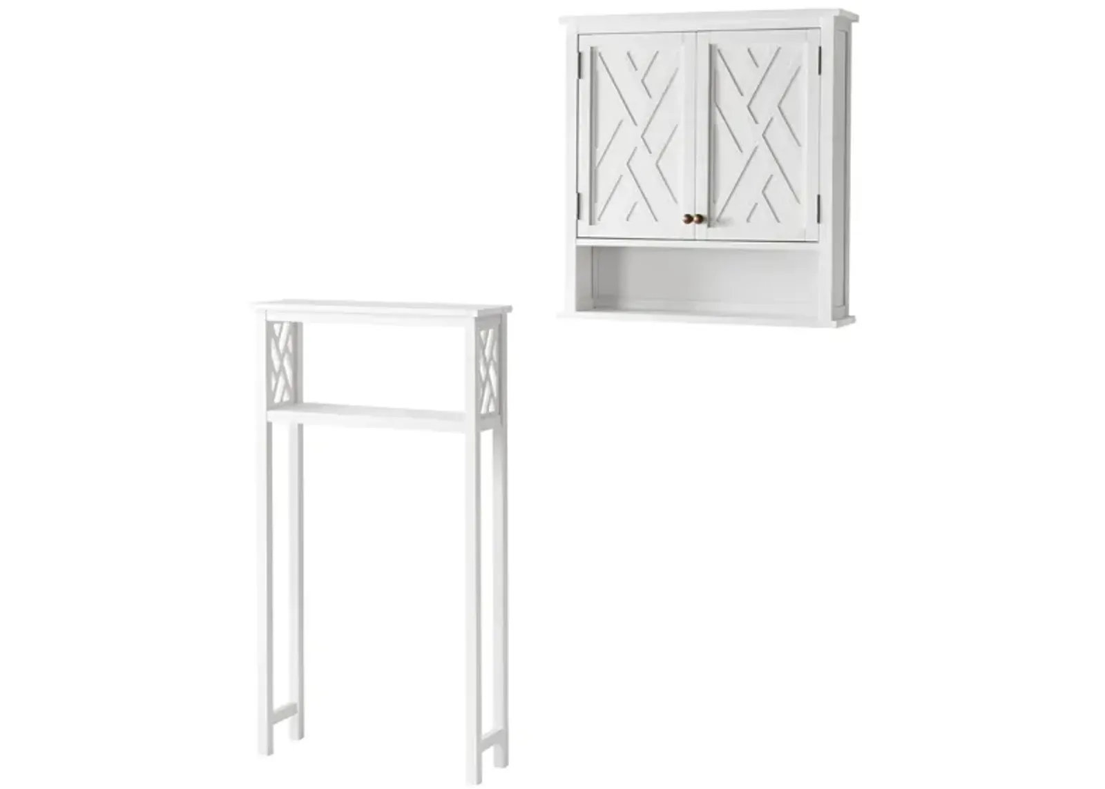 Coventry 2-pc. Over-Toilet Open Shelf Storage w/ Doors in White by Bolton Furniture