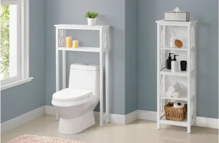 Coventry 2-pc Over-Toilet Tall Storage Shelf in White by Bolton Furniture