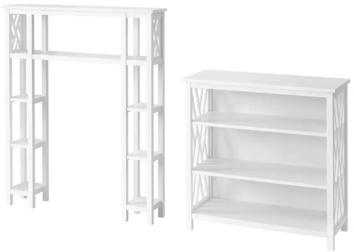 Coventry 2-pc. Over-Toilet Storage Unit w/ Side Shelves in White by Bolton Furniture