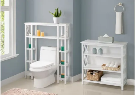 Coventry 2-pc Over-Toilet Storage Unit w/ Side Shelves in White by Bolton Furniture