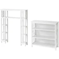 Coventry 2-pc Over-Toilet Storage Unit w/ Side Shelves in White by Bolton Furniture