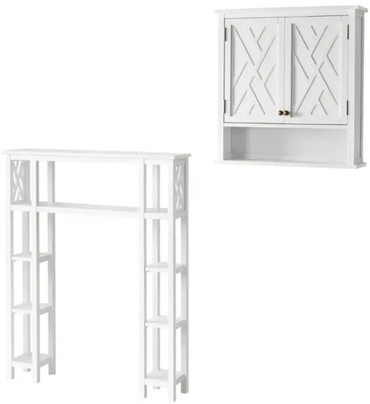 Coventry 2-pc. Over-Toilet Storage Unit w/ Side Shelves and Doors in White by Bolton Furniture