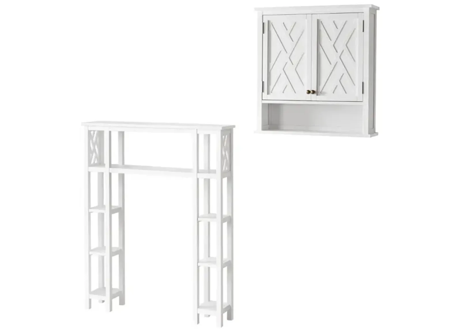 Coventry 2-pc. Over-Toilet Storage Unit w/ Side Shelves and Doors in White by Bolton Furniture