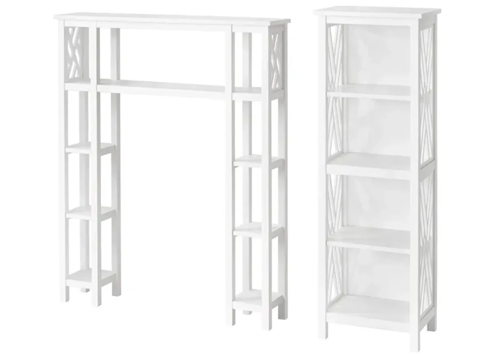 Coventry 2-pc. Over-Toilet Tall Storage Unit w/ Side Shelves in White by Bolton Furniture